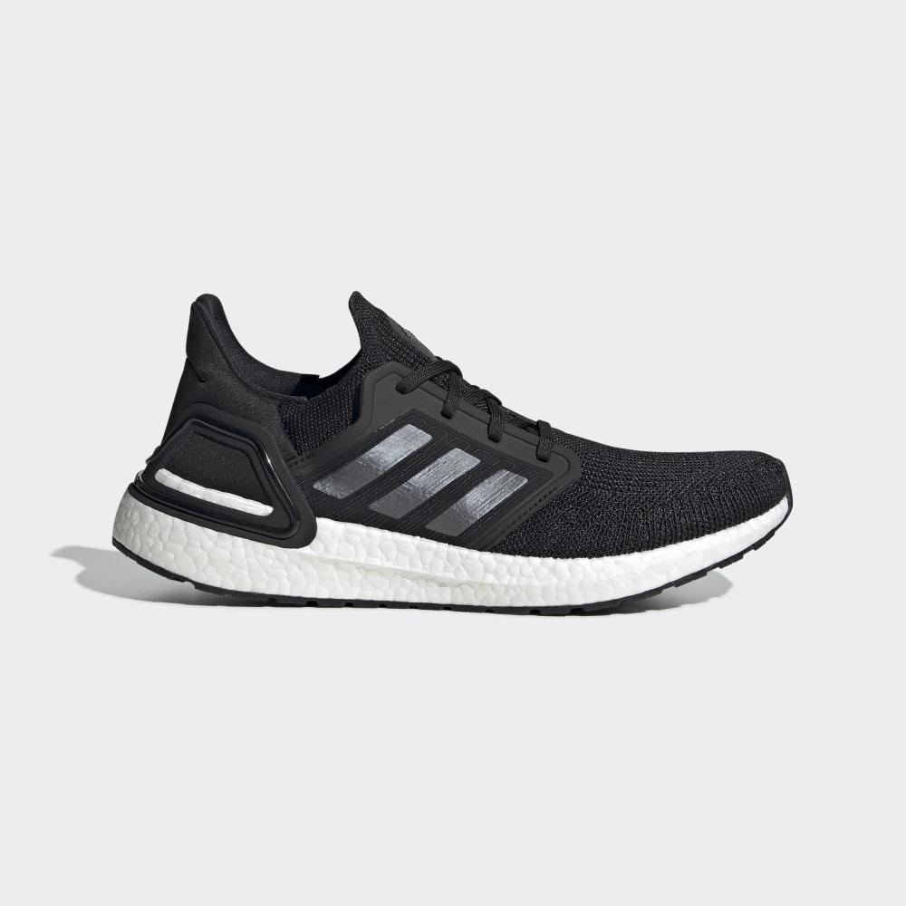 Adidasi Alergare Adidas Ultraboost 20 Dama Romania - Negrii/Metal/Albi EF1043